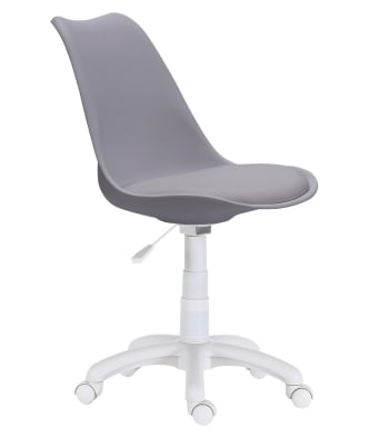 TULIPA - Silla escritorio asiento ergonómico tapizado polipiel gris