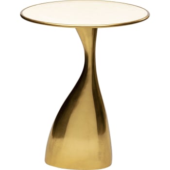 Spacey - Table d'appoint en aluminium crème et doré D36