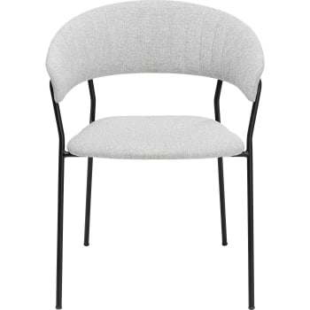 Belle - 2/Set silla gris claro con estructura de acero