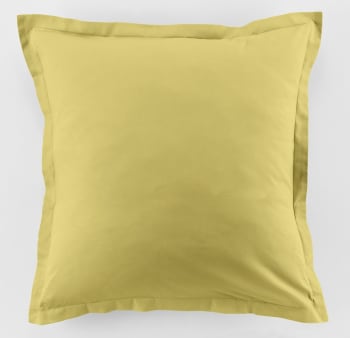 Uni bp - Taie d'oreiller coton jaune 63x63 cm