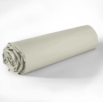 Uni bp - Drap Housse coton beige 90x190 cm