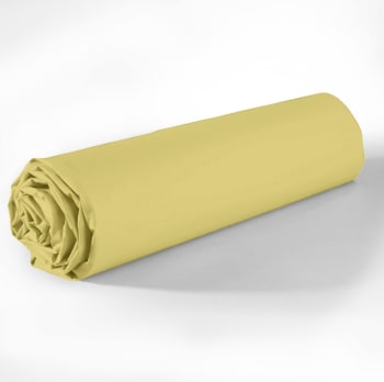 Uni bp - Drap Housse coton jaune 140x190 cm