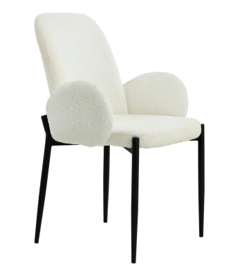CHERYL - Pack 2 sillas tapizadas borreguito blanco