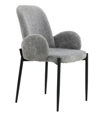 CHERYL - Pack 2 sillas tapizadas borreguito gris
