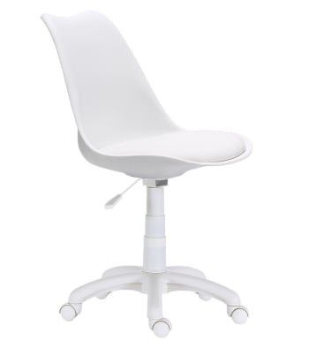 TULIPA - Silla escritorio asiento ergonómico tapizado polipiel blanco