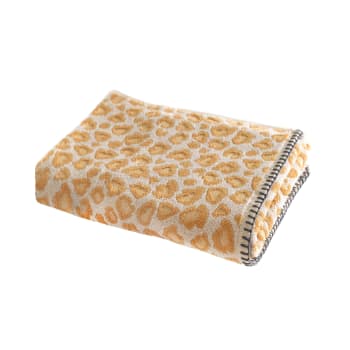 FAUVE - Serviette de toilette motif léopard beige 50x90 en coton