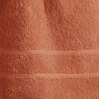 Coton peigne d'egypte eponges - Serviette de toilette 50x100 orange terracotta en coton
