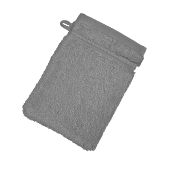 Coton peigne d'egypte eponges - Lot de 2 gants de toilette 15x21 gris silex en coton