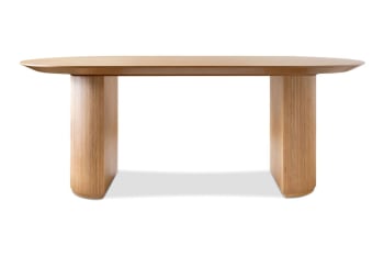 Mesa de comedor de madera clara 8 plazas