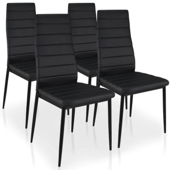STRATUS - Lot de 4 chaises noir