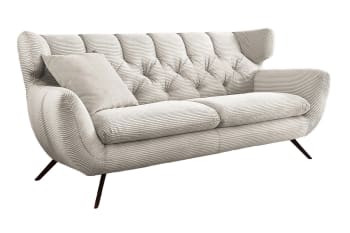 CHARME - 2,5-Sitzer Sofa aus Cord, cremeweiß