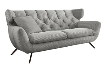 CHARME - 2,5-Sitzer Sofa aus Cord, hellgrau