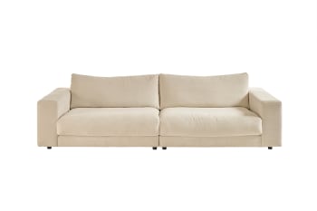MADELINE - 3-Sitzer Sofa aus Cord, cremeweiß