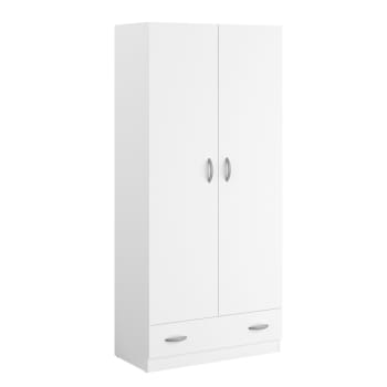 Orlando - Kleiderschrank mit 2 Türen, 1 Schublade, L78 cm - weiß