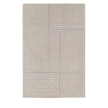 Tonga - Tapis contemporain à motif géométrique beige 160x230 cm