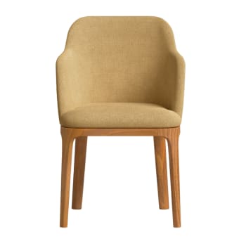 Aleni - Chaise avec tissu fabriqué à la main couleur moutarde