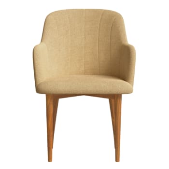 Kosmi Sedia Moderna In Velluto Color Senape | Design Elegante Con Gambe In Metallo, Ergonomica E Morbida Per Soggiorno - 3