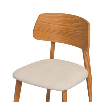 Mora - Chaise en tissu recyclé couleur beige