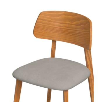 Mora - Chaise en tissu recyclé couleur gris
