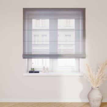 Transparentes Raffrollo mit | cm Schlaufen Maisons 50x60 im ROMANTICA Leinen-Look, grau, Monde du