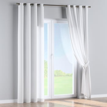 Gestreifter Vorhang mit Ösen, weiß Maisons du | grau, und Monde QUADRO 130x245 cm