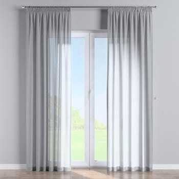 Romantica - Halbtransparenter Vorhang mit Kräuselband, grau, 130x245 cm