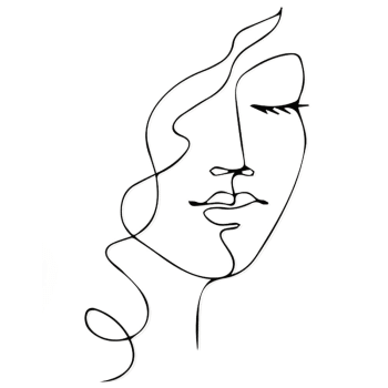 Wanddekoration Frau mit Lockigem Haar aus Metall, 45x75 cm, schwarz