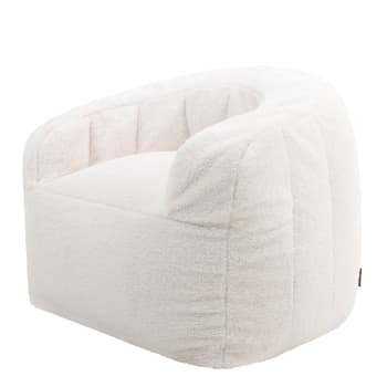 CABANA - Pouf fauteuil en molleton crème