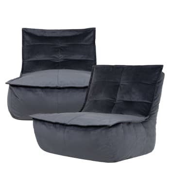 DOLCE - 2er Set Sitzsack Sofa, Grau