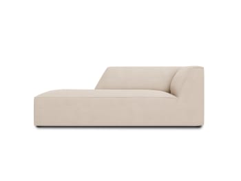 Ruby - 1-Sitzer Liegesofa rechts aus strukturiertem Stoff, beige