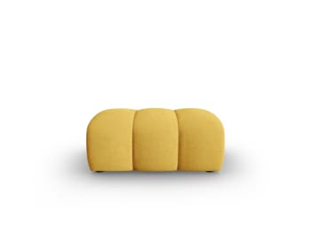 Lupine - Pouf 1 place en tissu chenille jaune