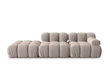 Bellis - 4-Sitzer modulares Sofa links aus Samt, beige