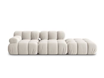 Bellis - 4-Sitzer modulares Sofa rechts aus Samt, leichtes beige