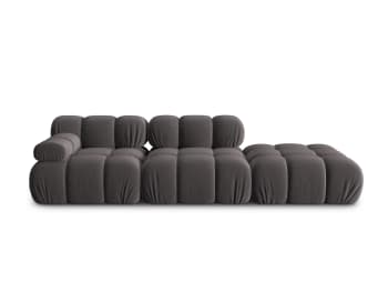 Bellis - 4-Sitzer modulares Sofa rechts aus Samt, dunkelgrau