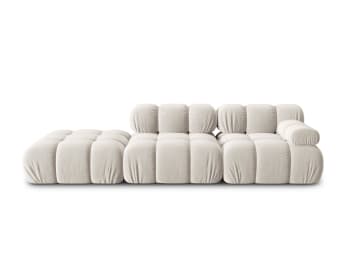 Bellis - 4-Sitzer modulares Sofa links aus Samt, leichtes beige