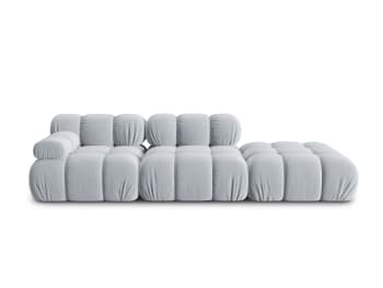 Bellis - 4-Sitzer modulares Sofa rechts aus Samt, hellblau