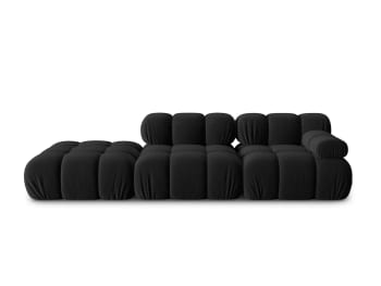 Bellis - 4-Sitzer modulares Sofa links aus Samt, schwarz