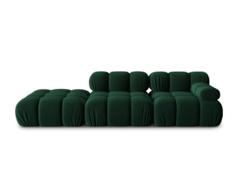 Bellis - 4-Sitzer modulares Sofa links aus Samt, flaschengrün