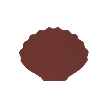 Scallop - Dessous de table marron en silicone H0,2x43,5x34cm