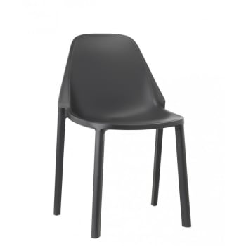 Piu - Chaise design en plastique gris