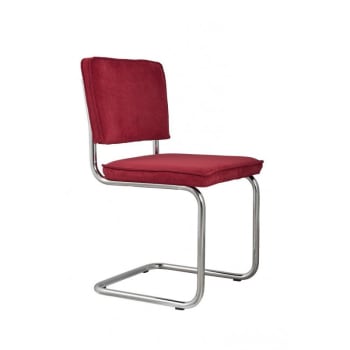 Ridge rib - Chaise design en tissu rouge