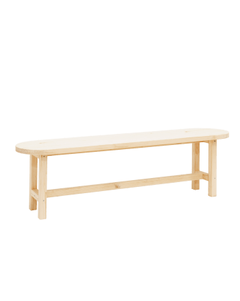 Olivia - Banc en bois de sapin naturel 160x45cm