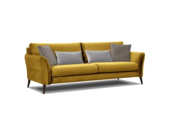 Figari - 3-Sitzer XXL Sofa aus Stoff, gelb