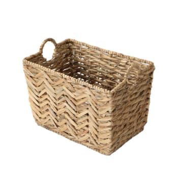 Cesto alto in giunco d'acqua - L46cm x H32 cm - Marrone