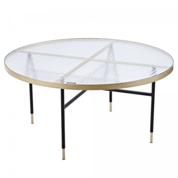 Bubla - Table basse en métal doré avec plateau en verre