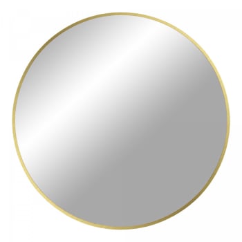 Malta - Miroir rond 80cm contour métal bronze