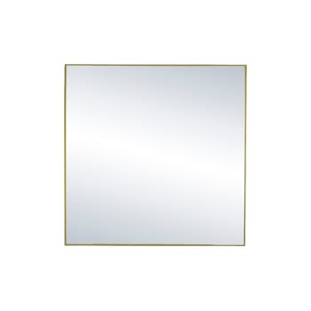 Palace - Miroir carré 40cm contour métal doré
