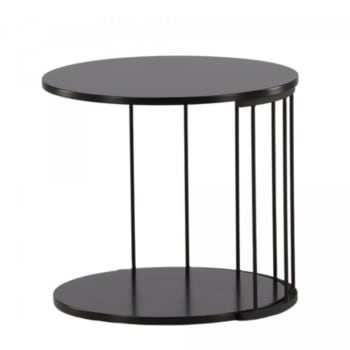 Botra - Table d'appoint moderne en bois et métal