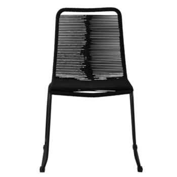 Clary - Lot de 2 chaises de jardin assise en corde noir