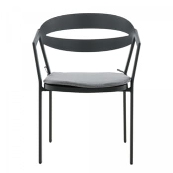 Solila - Chaise de jardin moderne en métal avec coussin